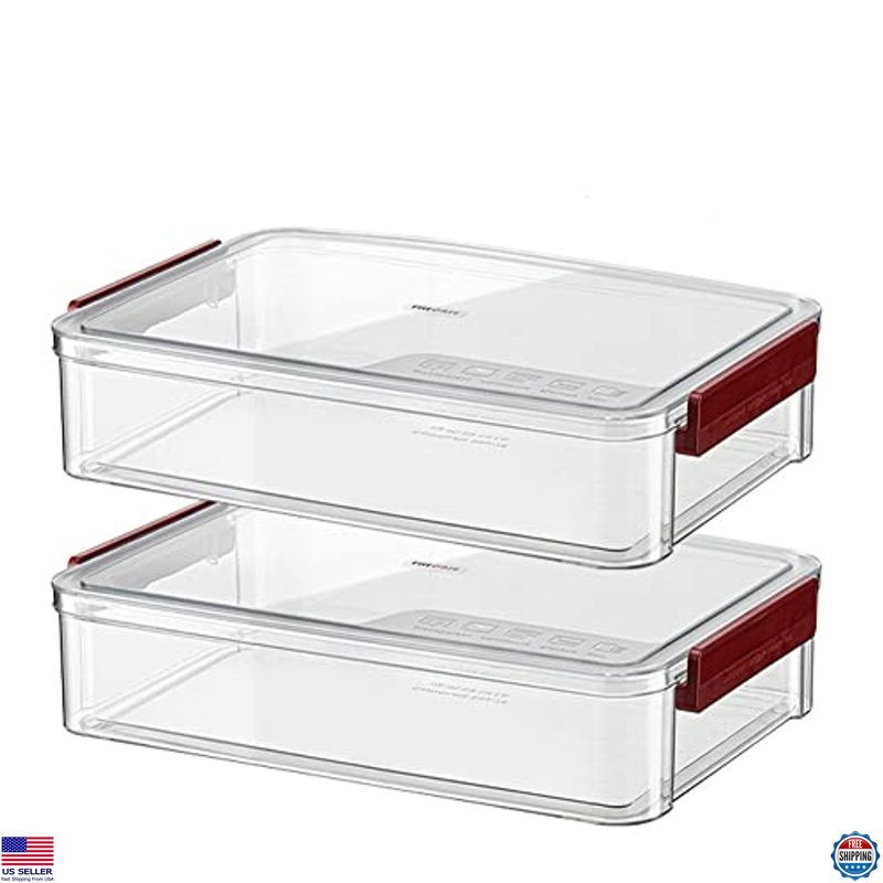 2-Pack Stackable Clear Plastic Document Storage Boxes with Lids for A4 Files