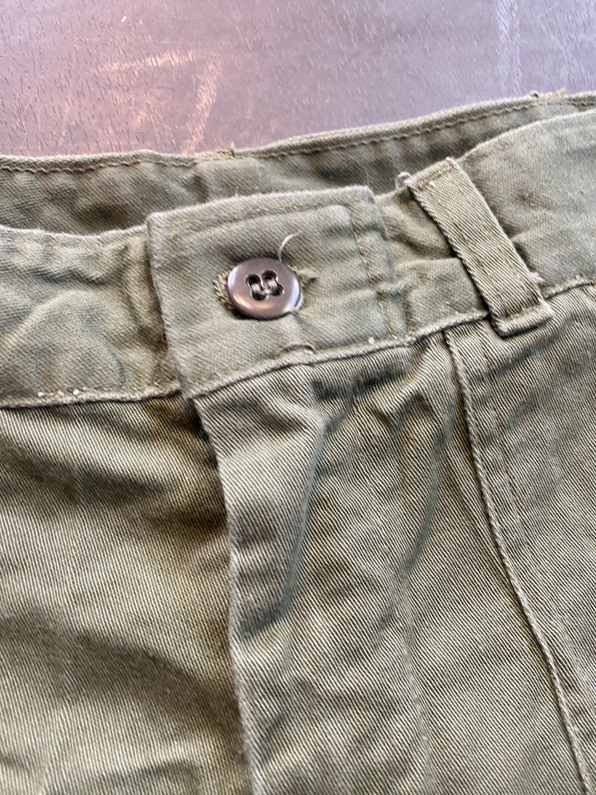 VTG 70s OG 107 pants - 28x31 - Vietnam era - Zipper - Olive Green