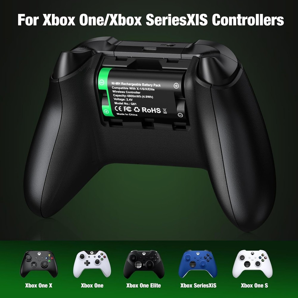 2*Xbox One Controller Rechargeable Battery Pack for Xbox One/Xbox Series X|S