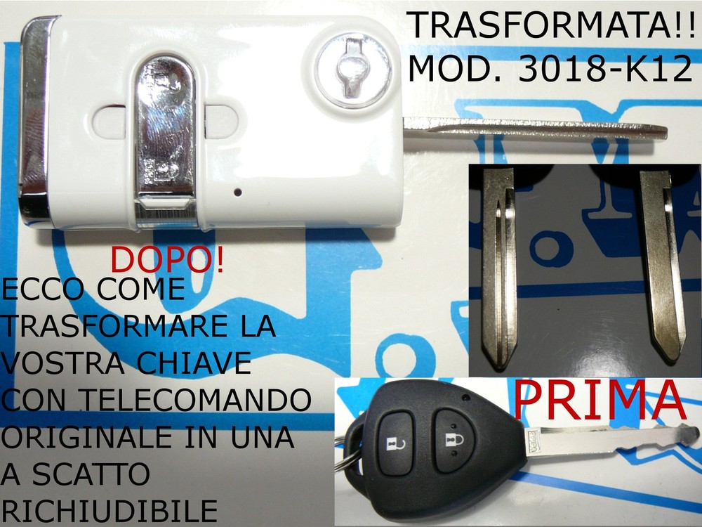 Key Shell Cover Snap Packable for Remote Control Toyota Yaris 2011 White