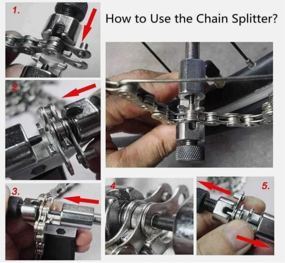 6x Bike Repair Tools Kit Crank Chain Cutter Extractor Bracket Freewheel Puller