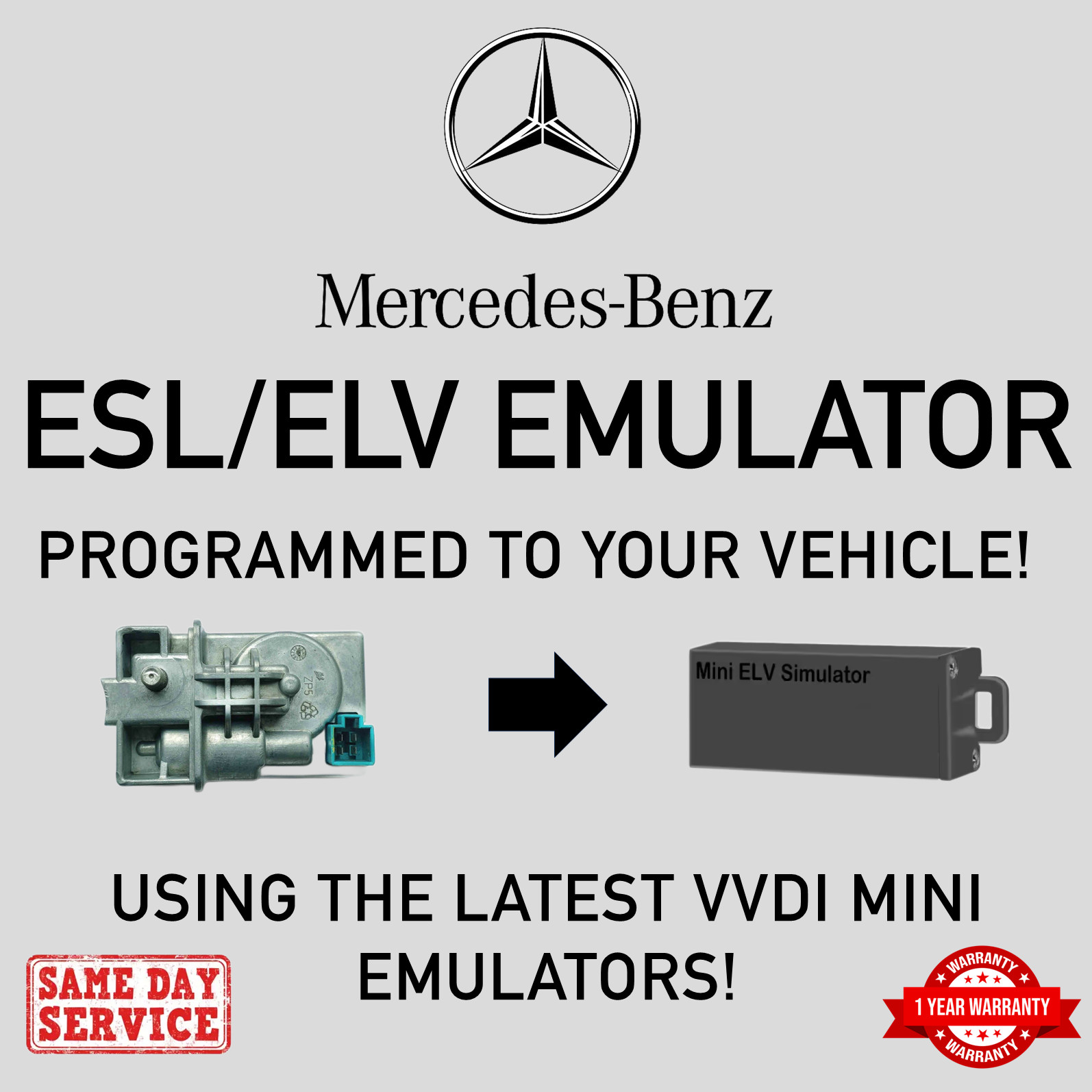 Mercedes-Benz Steering Lock ESL ELV Emulator + Programming W204 W207 W212
