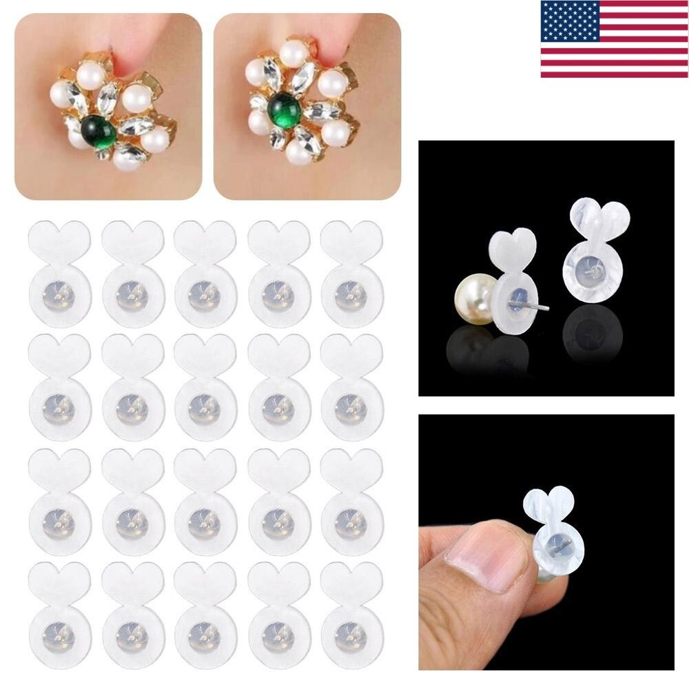 10-50X Earring Lifter Backs Replacements Rubber Earring Backs for Droopy Ears US