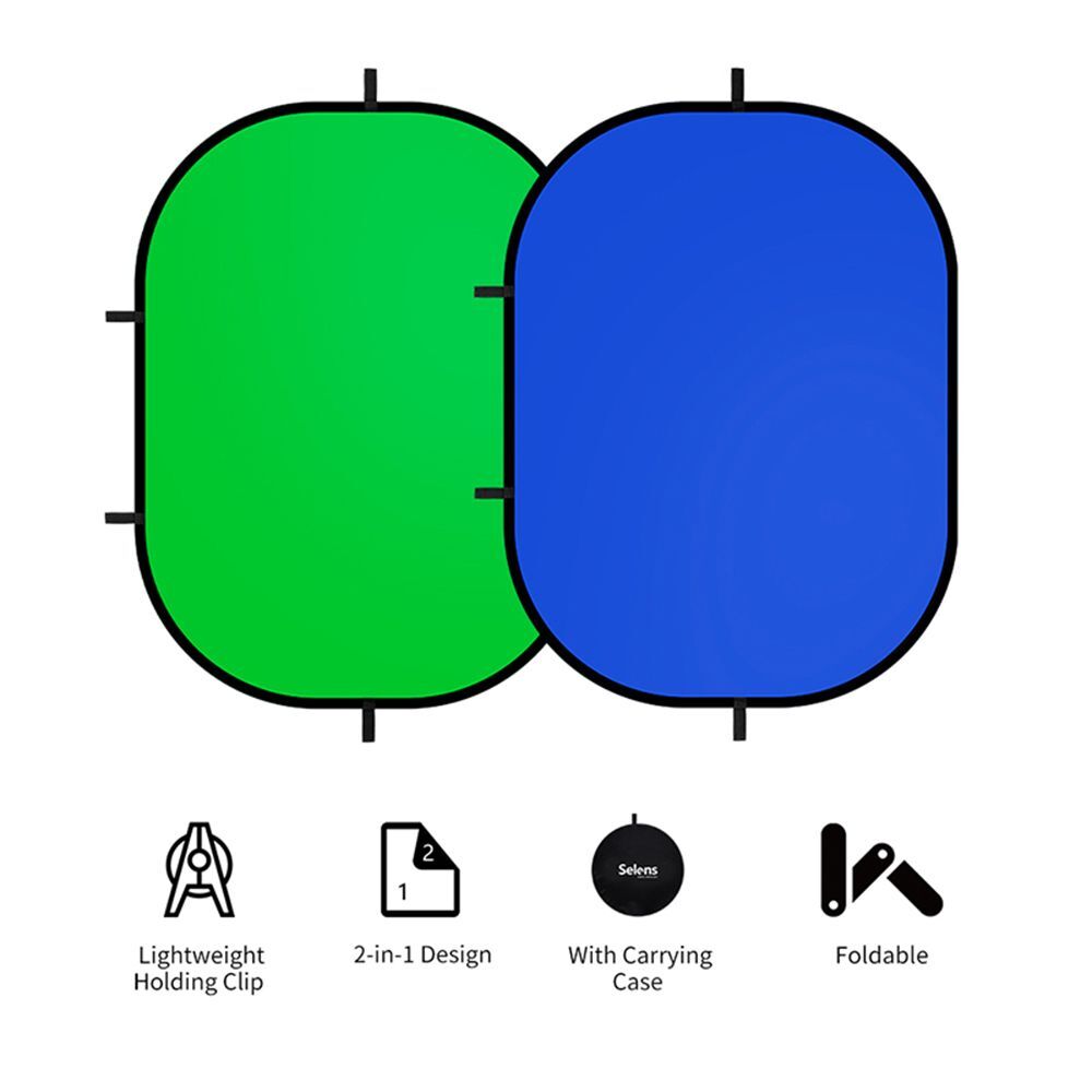 Foldable Chromakey Backdrop Background Cloth Green Blue Screen Double Sided