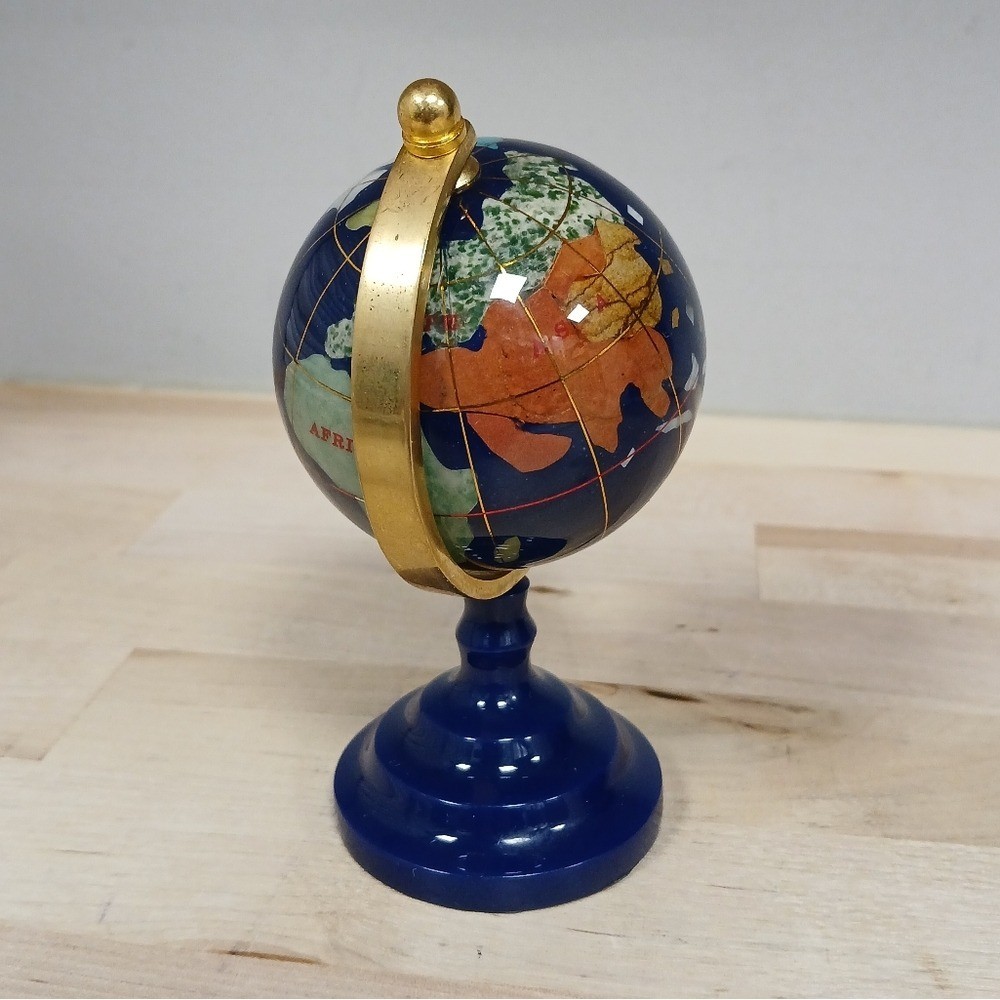 Blue Lapis Lazuli Gemstone World Globe