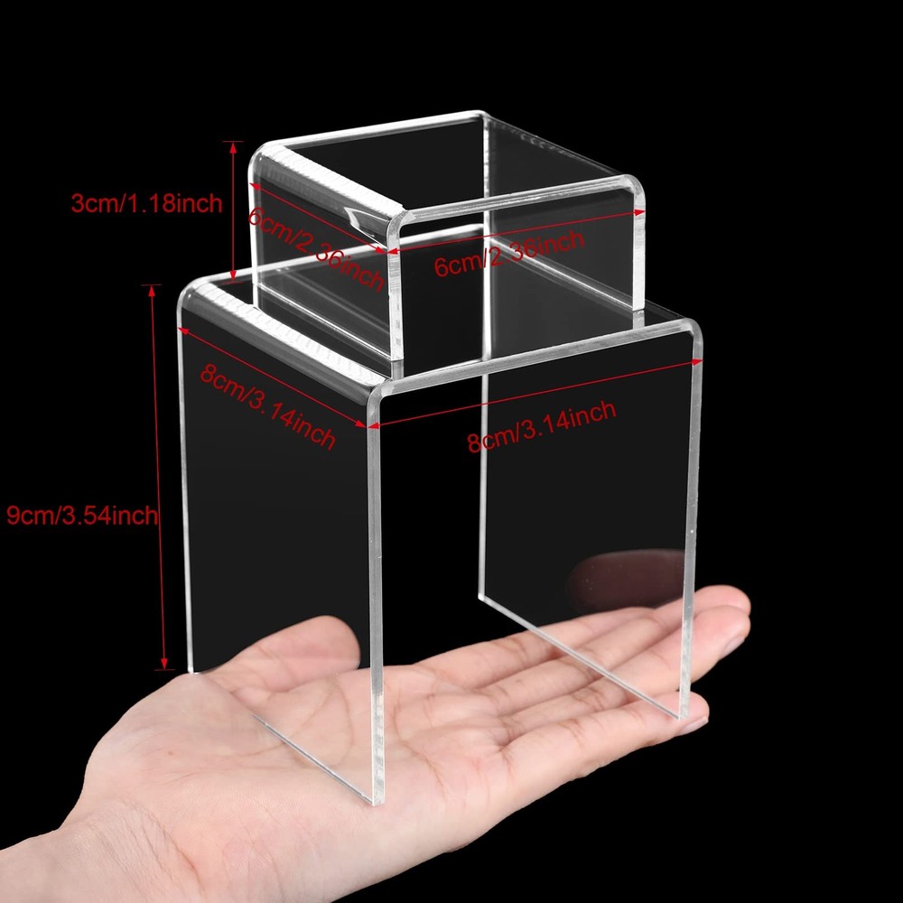 Chuangdi 20 Pcs Acrylic Display Risers, Clear Product Medium Set,
