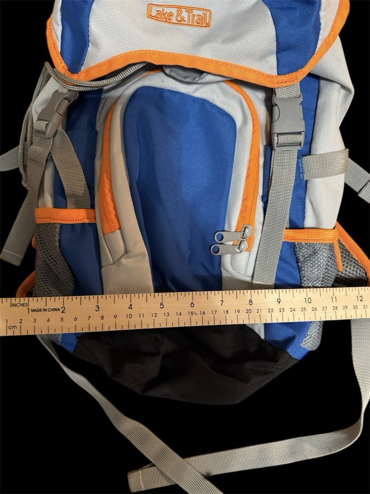 Lake And Trail Hiking backpack blue orange gray