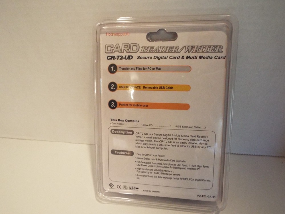 SD card reader to USB. CR-2d-UD Secure Digital. NIB