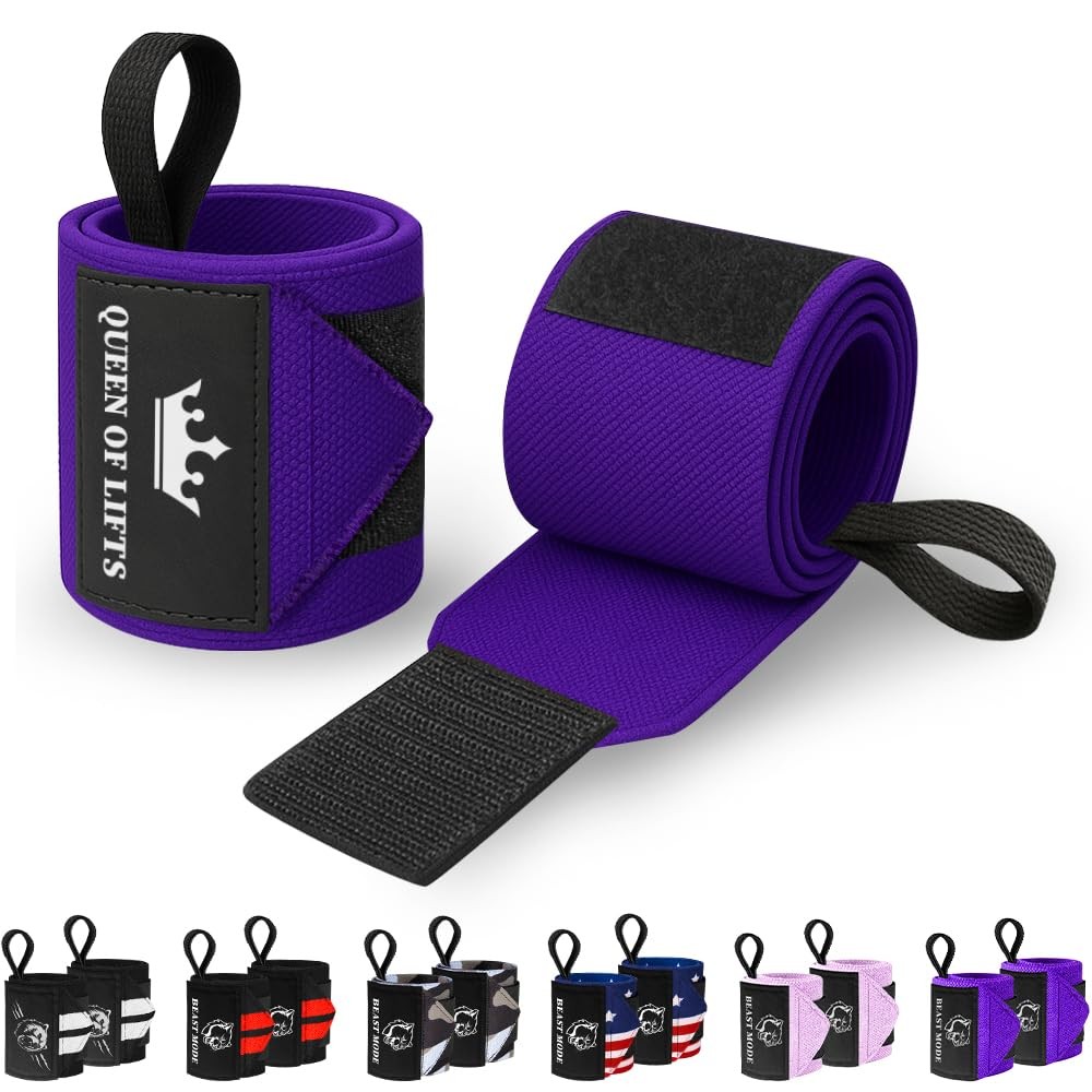 HeavyDuty Weightlifting Wrist Wraps with Thumb Loop for Powerlifting & Training