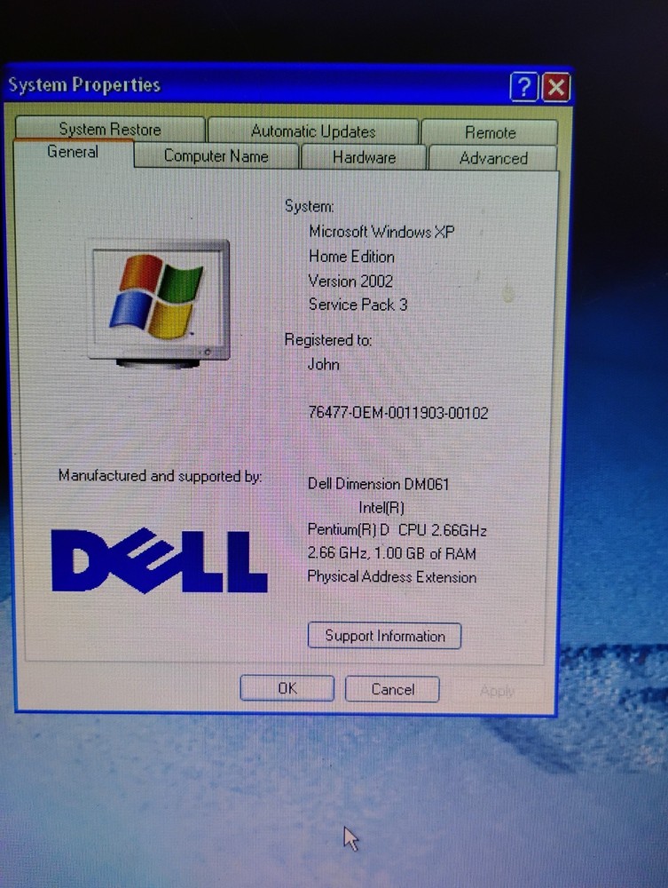 Dell Dimension e520 Vintage Desktop Windows XP