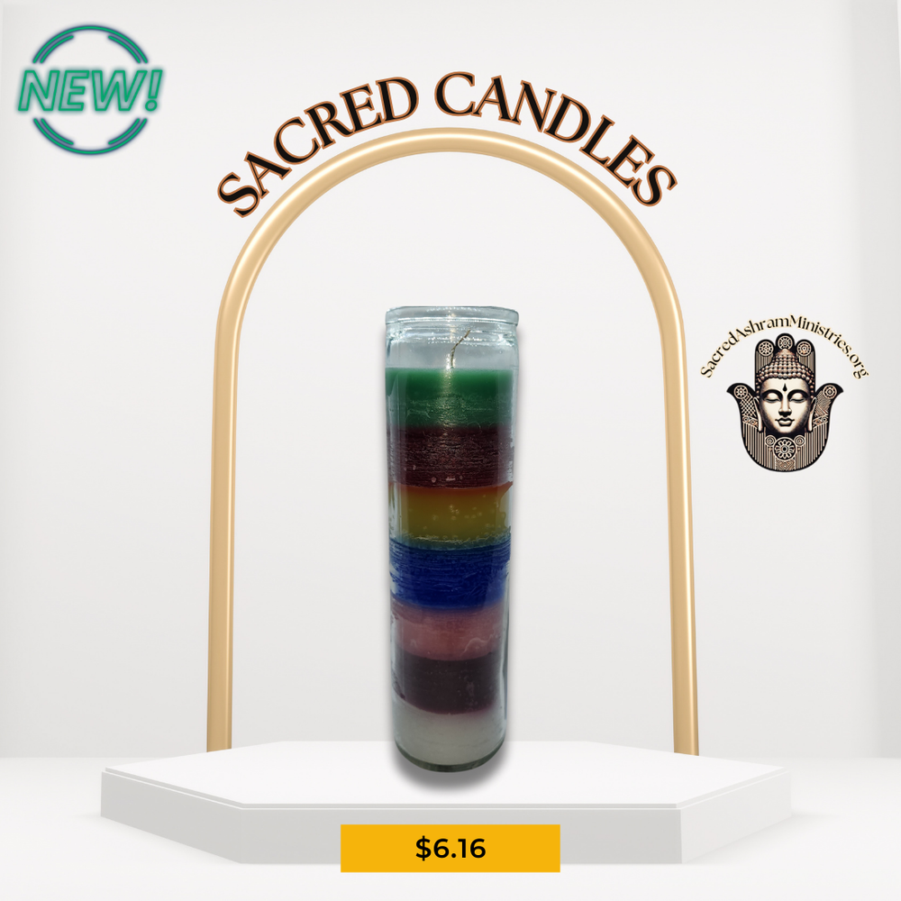 Sacred Candle - Rainbow Prayer Candle