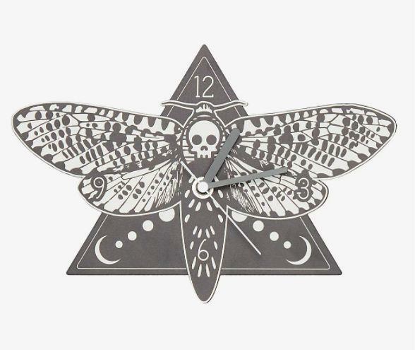 Death Moth Black & White Clock