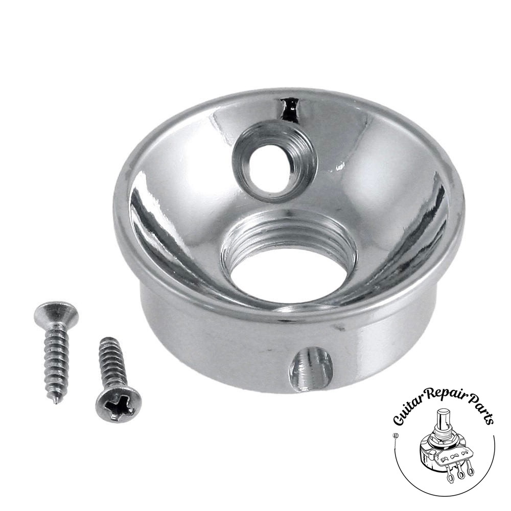 Electrosocket Modern Telecaster Screw-In Jack Plate - Chrome