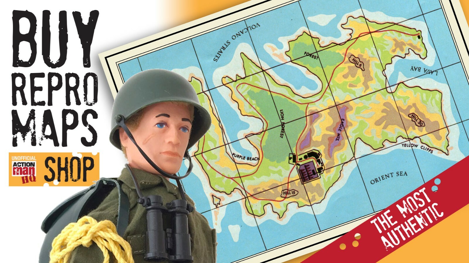 Action Man Secret Mission to Dragon Island Map (repro)