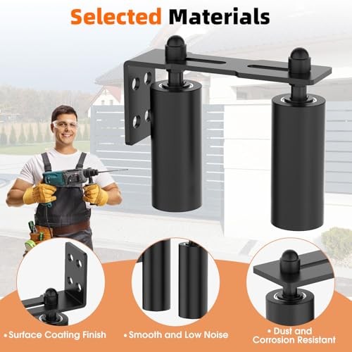 Sliding Gate Guide Rollers & Hardware Kit – Heavy Duty 6" 6in Black-2pcs