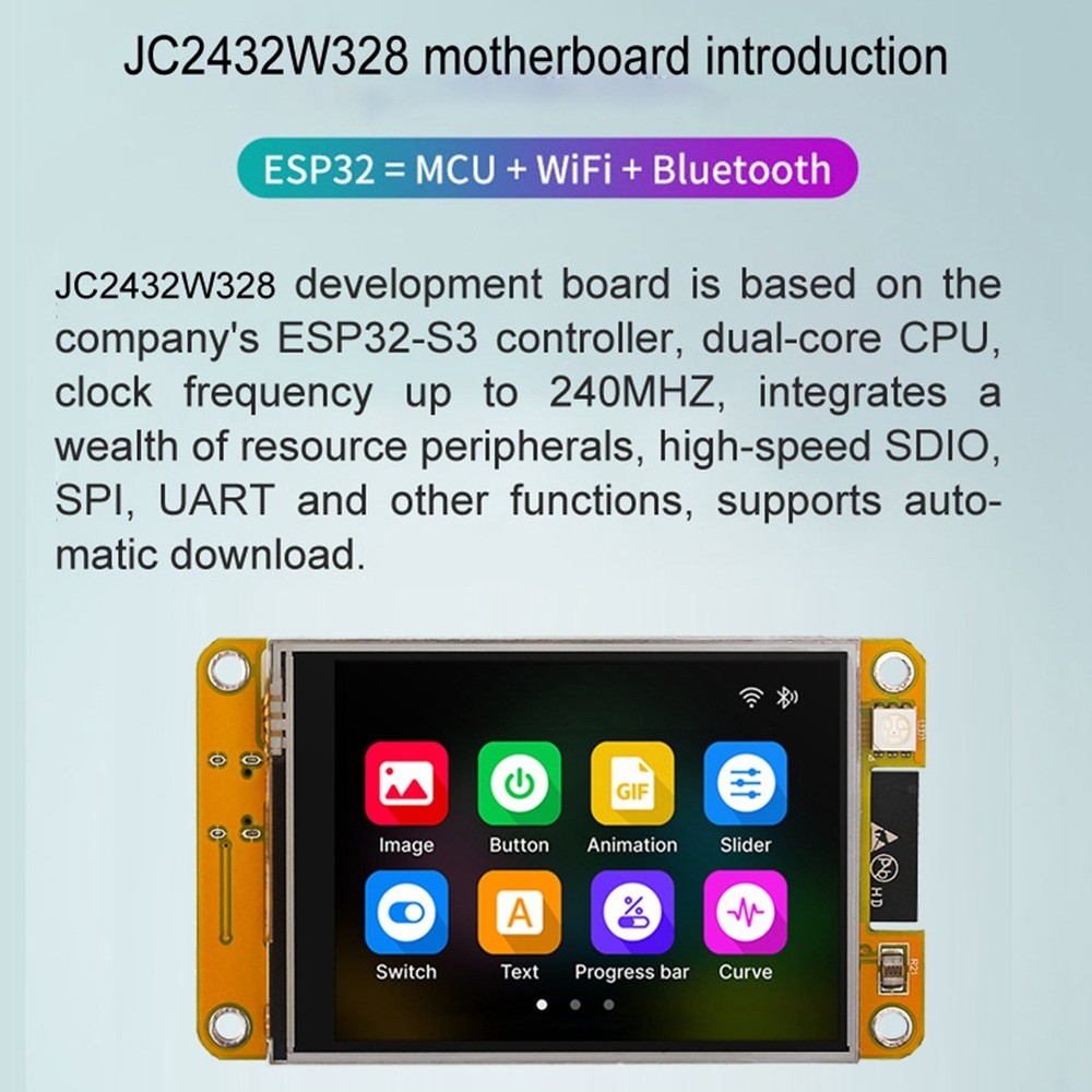 Development Board, 2.8 Screen, IPS, Resistives -, Wi-Fi, 3601