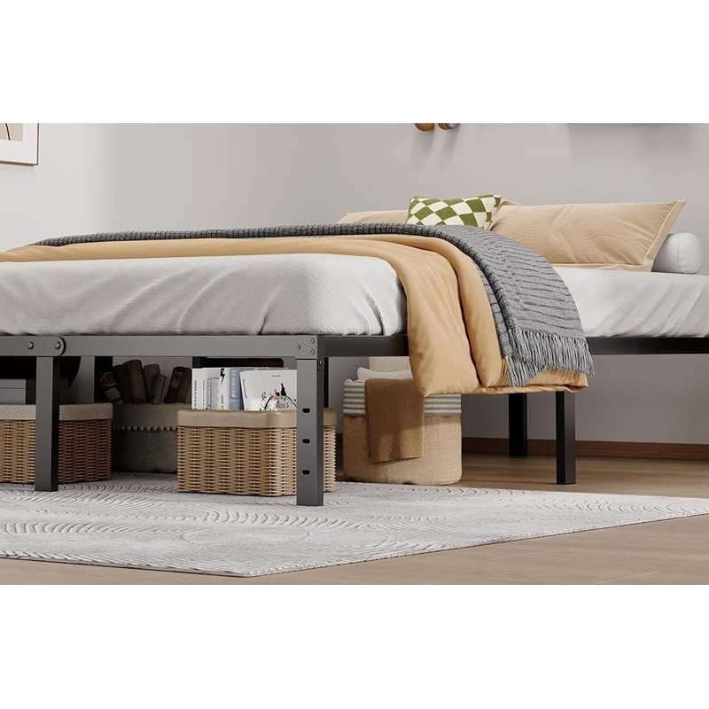 Sturdy Metal Full Bed Frame Noise Resistant Easy Assembly Space Saving Design US