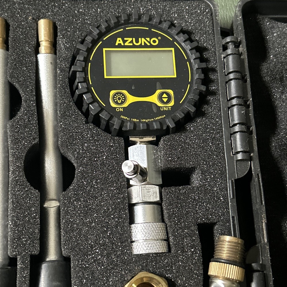 DIGITAL COMPRESSION GAUGE Tester Kit with Adapter Hose for Petrol Engine AZUNO