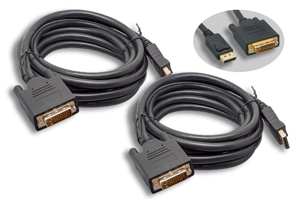 DisplayPort to DVI Cable 10ft 2packs