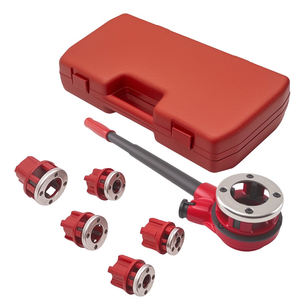 Ratchet Pipe Threading Threader Die Bar Head Handle Tools Set 1/4'' 3/4'' Manual