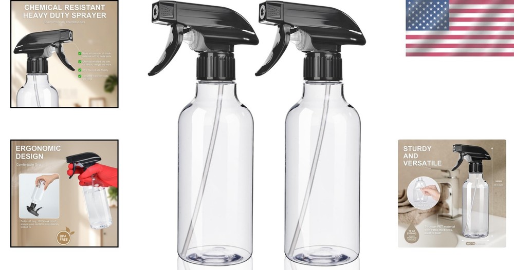 Durable 10 Oz Spray Bottles with Adjustable Modes - Eco-Friendly & Reusable