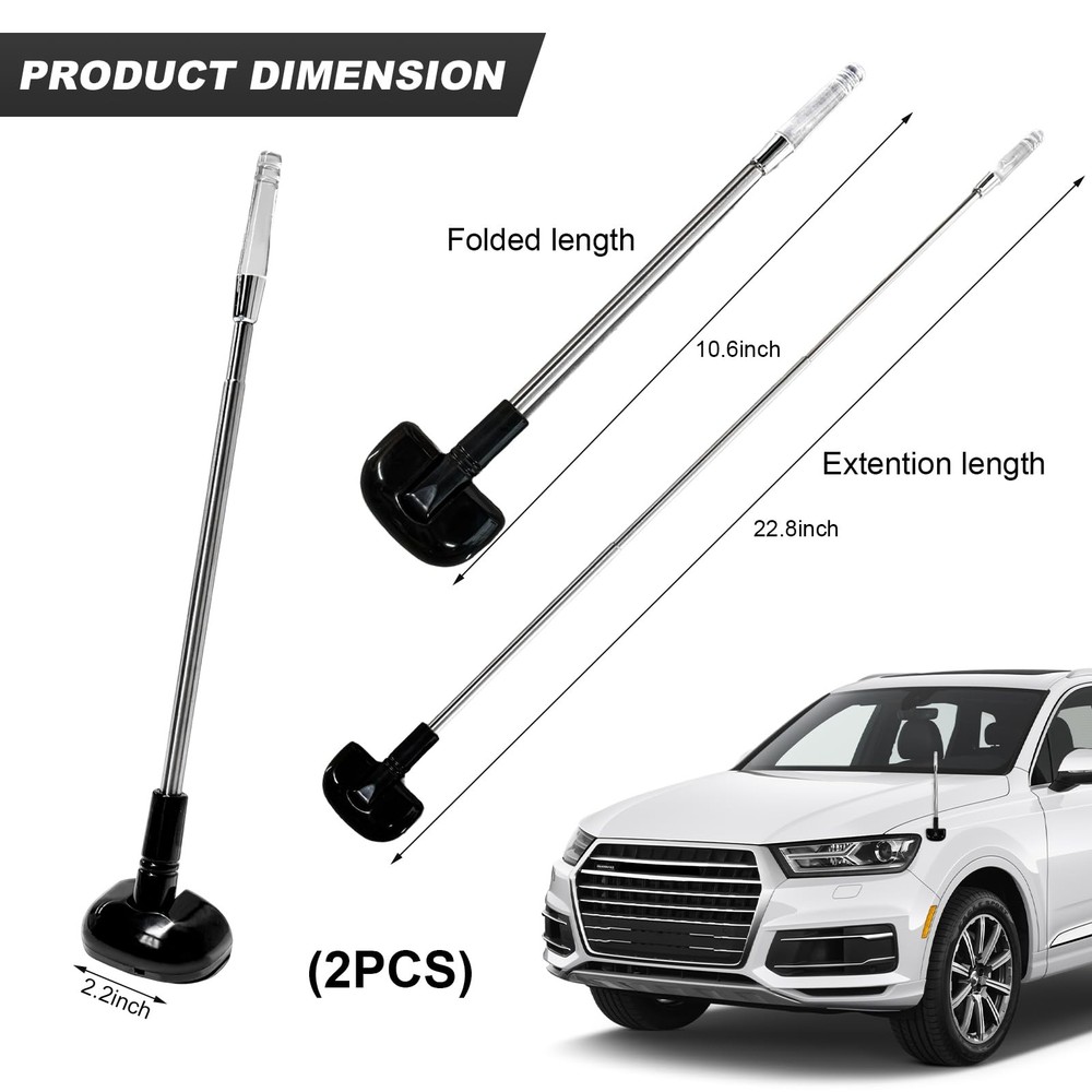 Adjustable Car Bumper Antenna - Telescopic Parking Assist Accessory