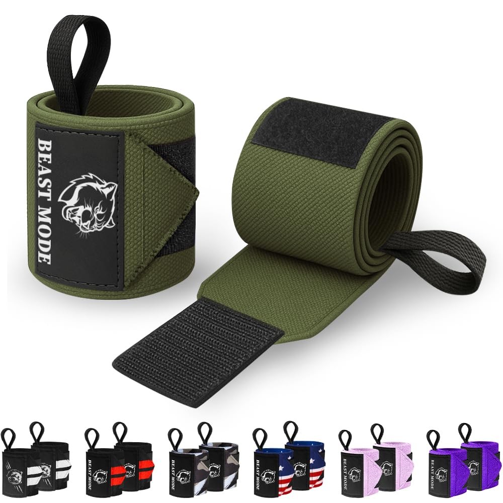 HeavyDuty Weightlifting Wrist Wraps with Thumb Loop for Powerlifting &