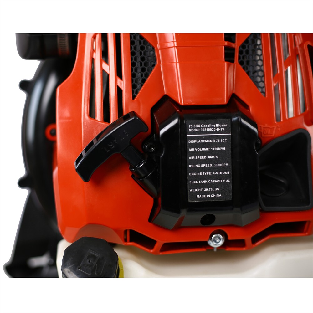 Backpack Leaf Blower 76cc 4 Stroke Gas Leaf Blower 750 CFM Cordless Handheld