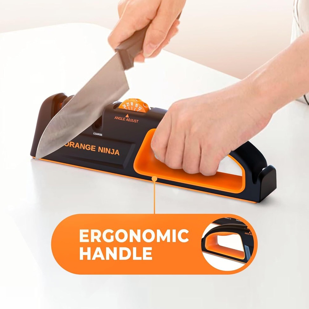 Knife Sharpener - 5 Adjustable Sharpening Angles - Handheld and Sharpener