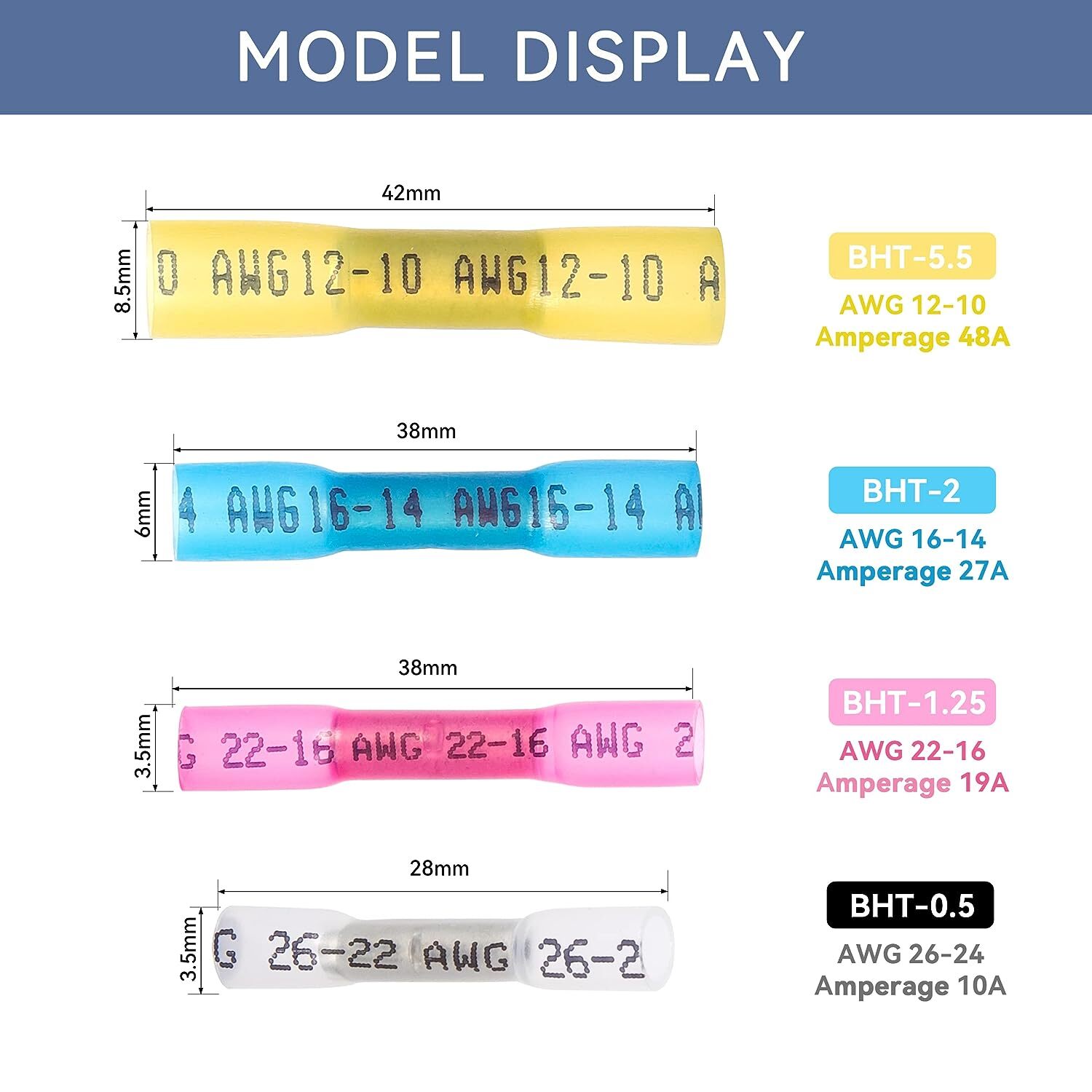 400/100x Waterproof Heat Shrink Butt Wire Splice Crimp Connectors Terminals Kit
