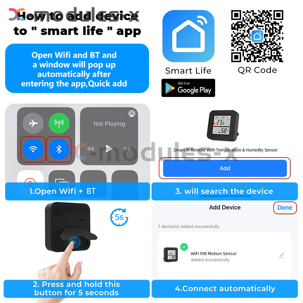 Tuya Smart WIFI Bluetooth Thermo-Hygrometer with IR Remote Controller Function