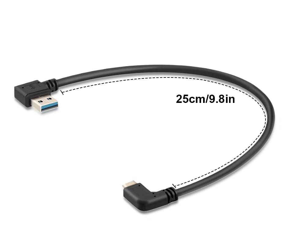 Oxsubor USB C 90 Degree Right Angle Cable Extension 3.0 Type c Black