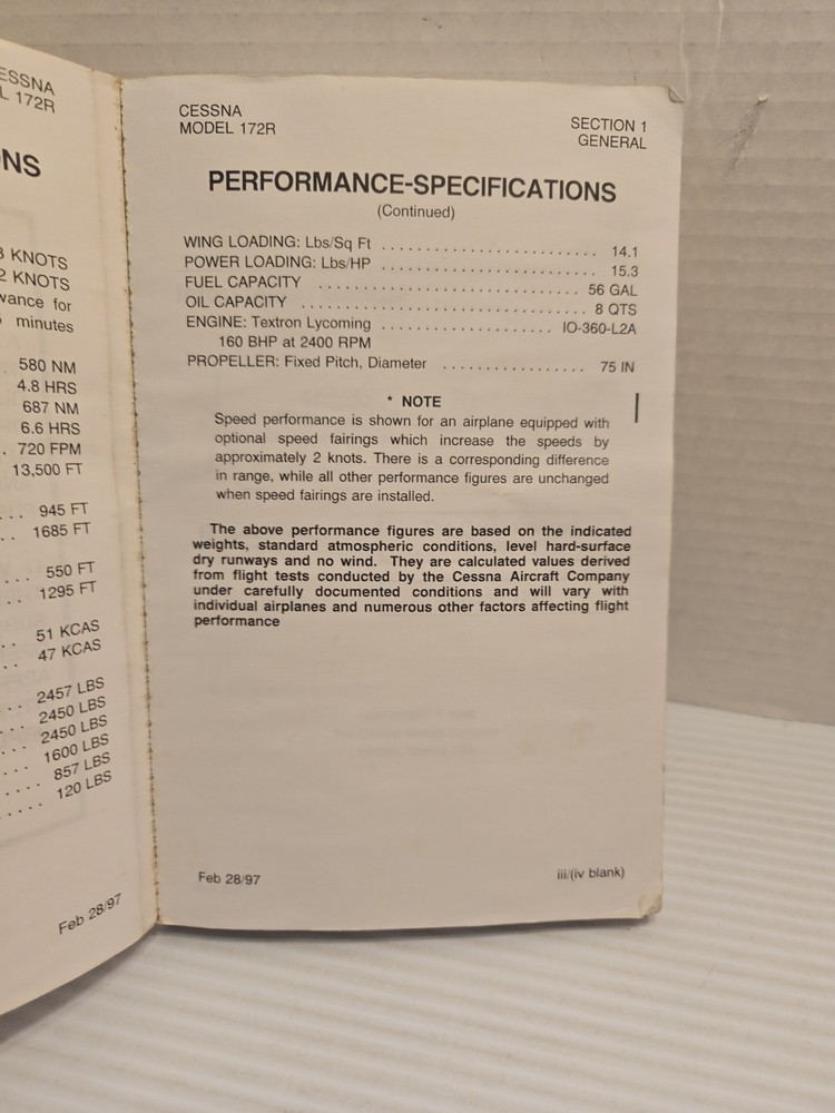 CESSNA 172R SKYHAWK Information Manual 1996