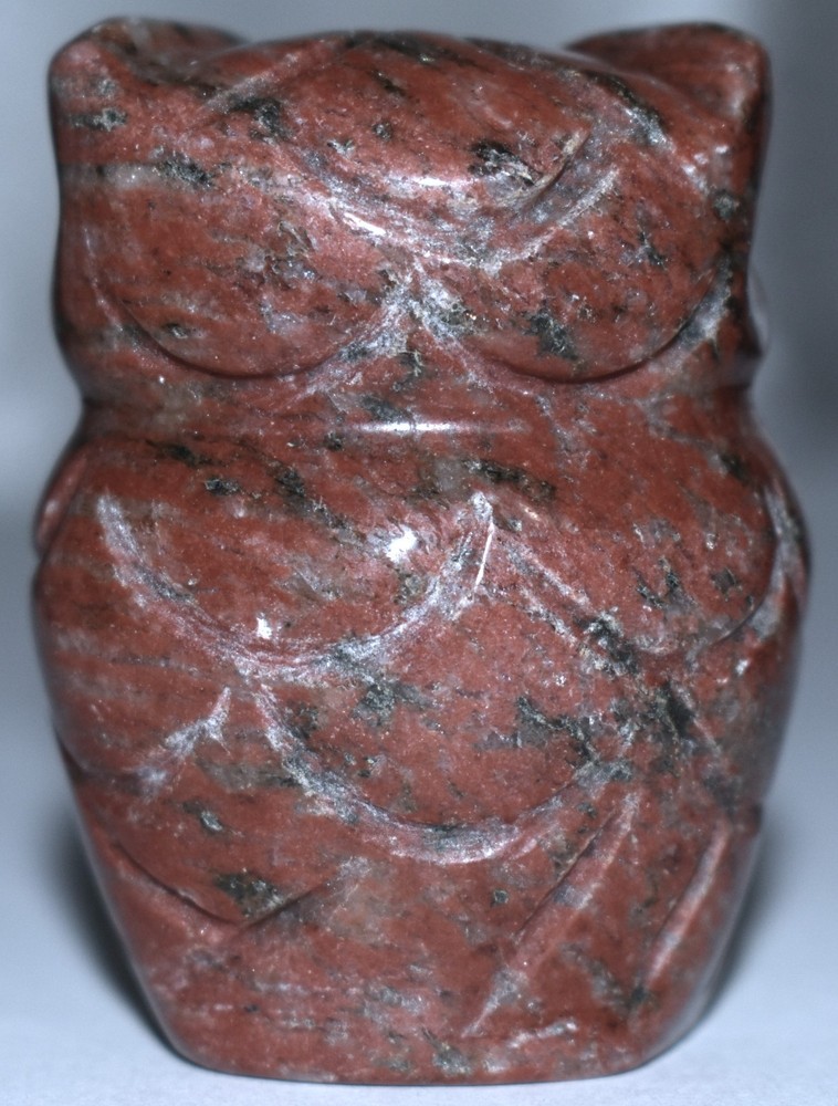 Pretty Brecciated Red Jasper Owl 2"/103 Grams