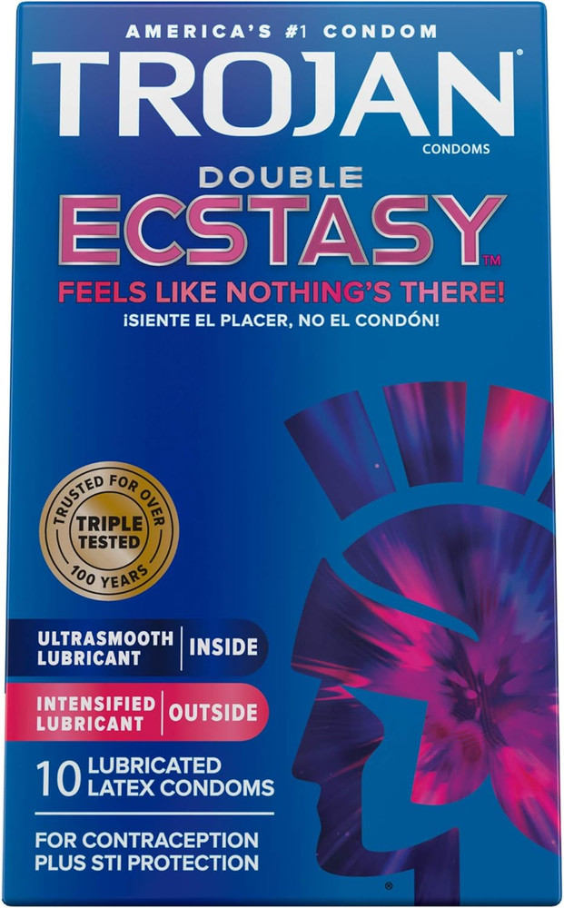 Double Ecstasy Lubricated Condoms - 10 Count