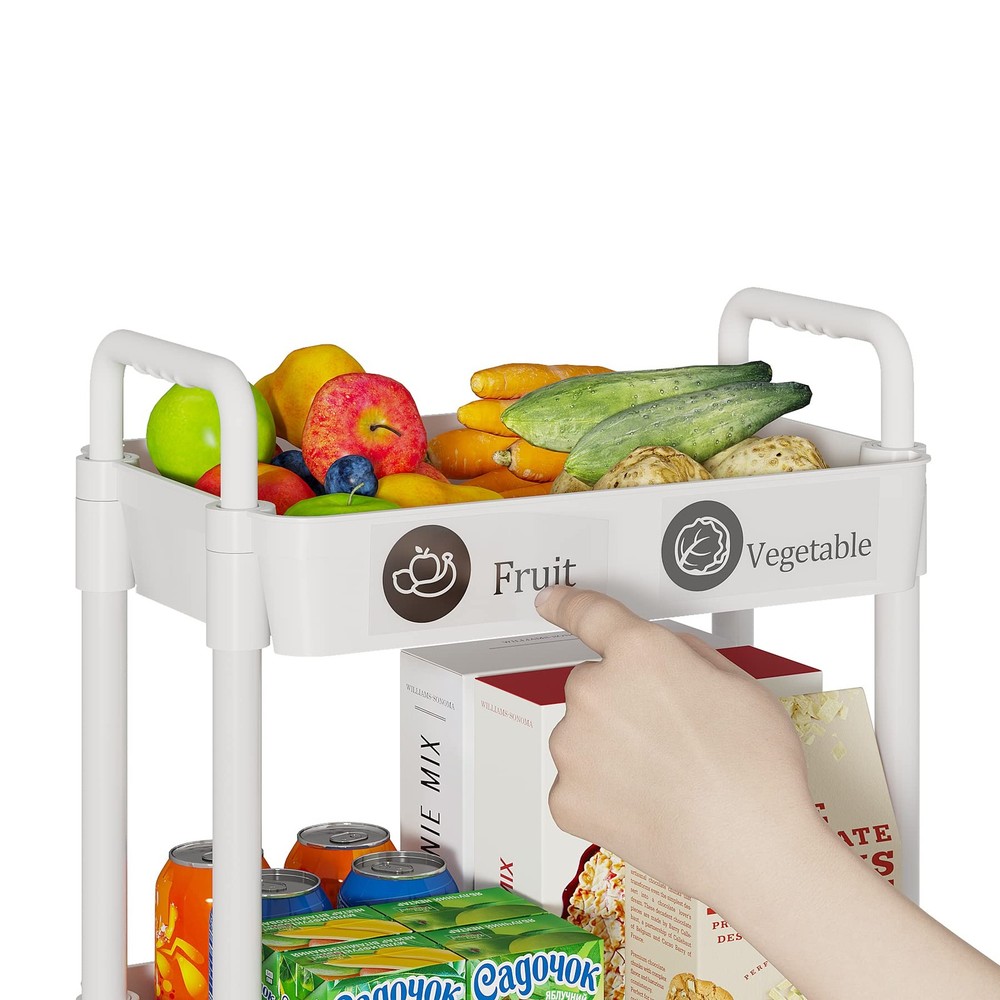 4-Tier Storage Carts,Multifunction Utility Rolling Cart Kitchen Storage Organ...