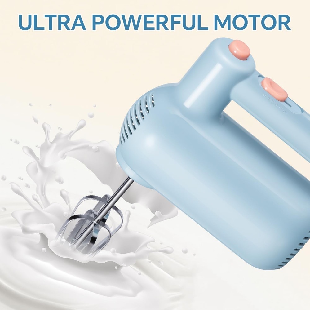 5 Speed Electric Handheld Kitchen Mixer Blue