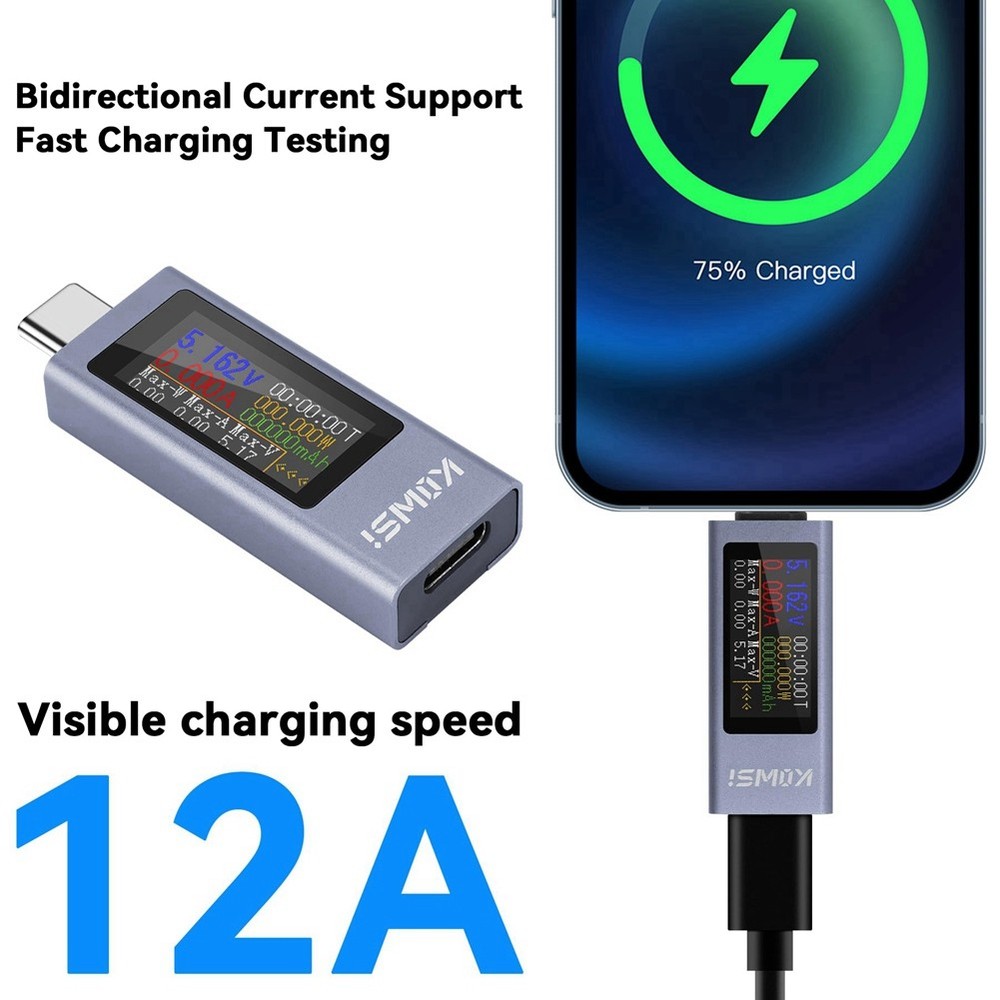USB-C Tester, Power Meter, Digital Multimeter with Large Color Screen4345