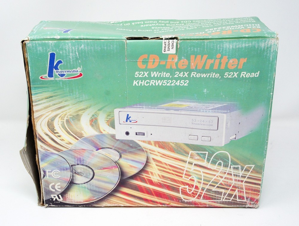 K Hypermedia CD-ReWriter Internal PC Drive 52x Write, 24x Rewrite, KHCRW522452