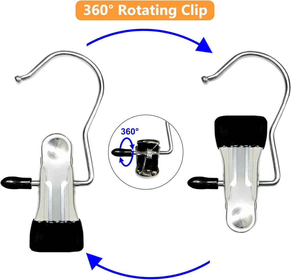 Boot Hangers for Closet, 30 Pack Hanging Clips Hook 30 Pack, Silver, Black