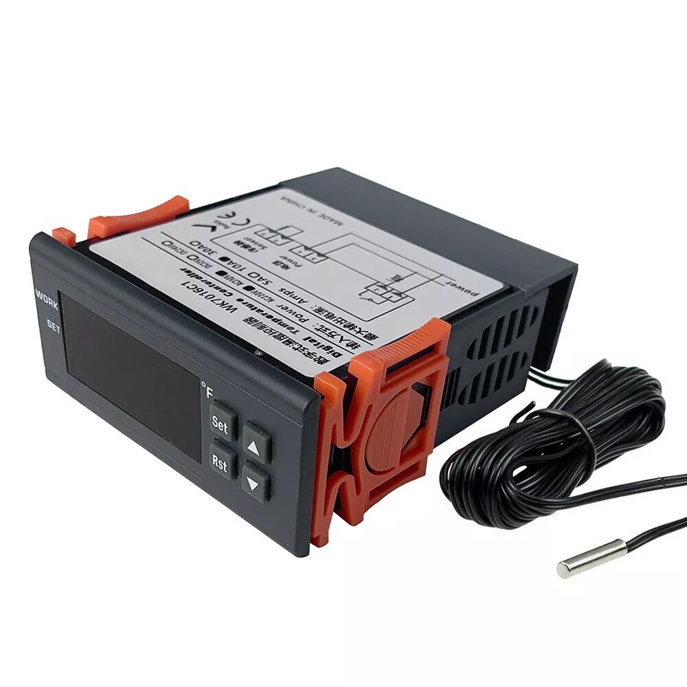 Digital Fahrenheit Temperature Controller Thermostat Control Relay Sensor