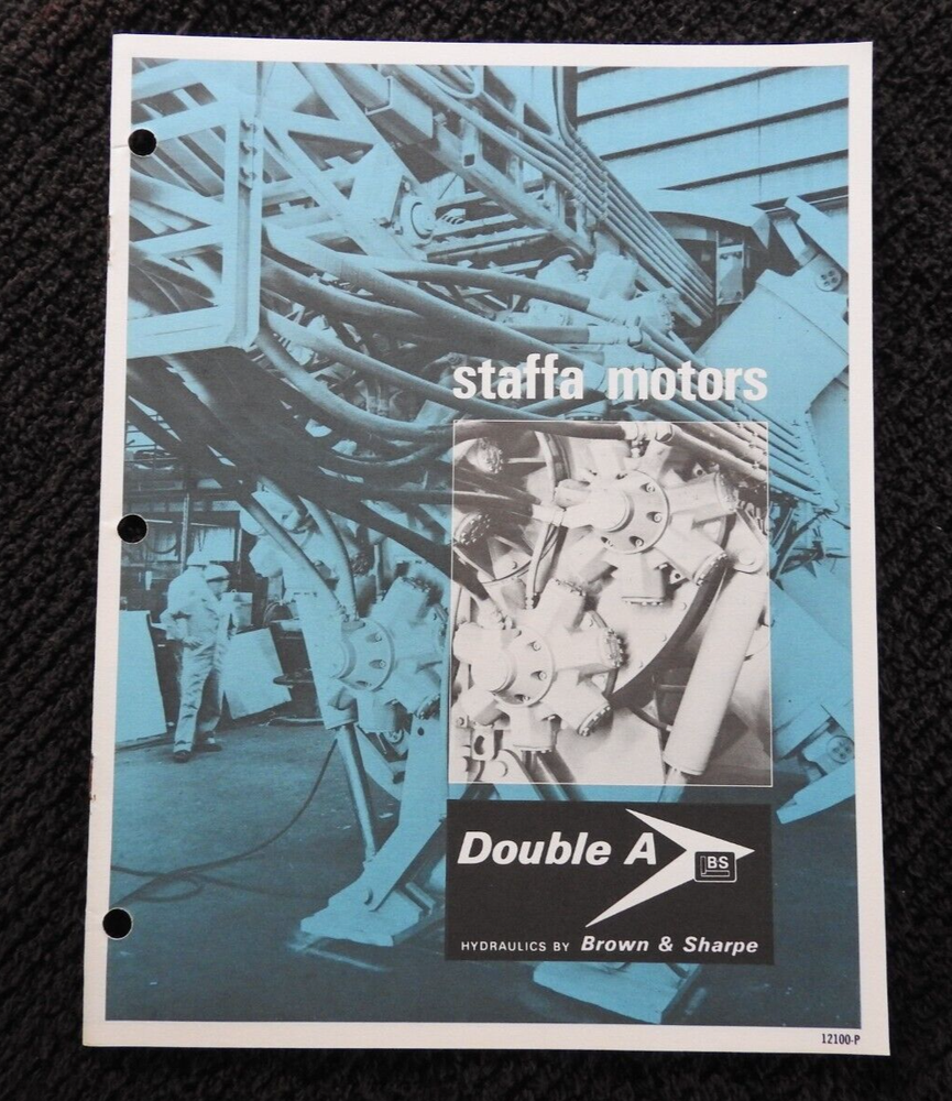 1978 Brown & Sharp Double A Staffa Engineering Sales Literature Manchester MI