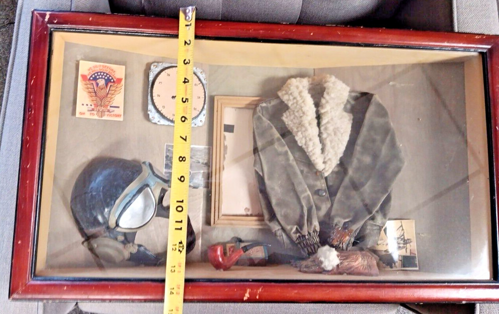 Vintage WWII Fighter Pilot themed shadow box