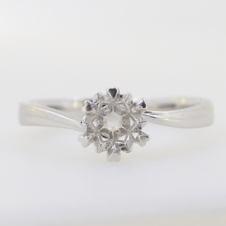 Sterling Silver Semi Mount Ring Setting Rd 4 4.5mm Solitaire ByPass Engagement