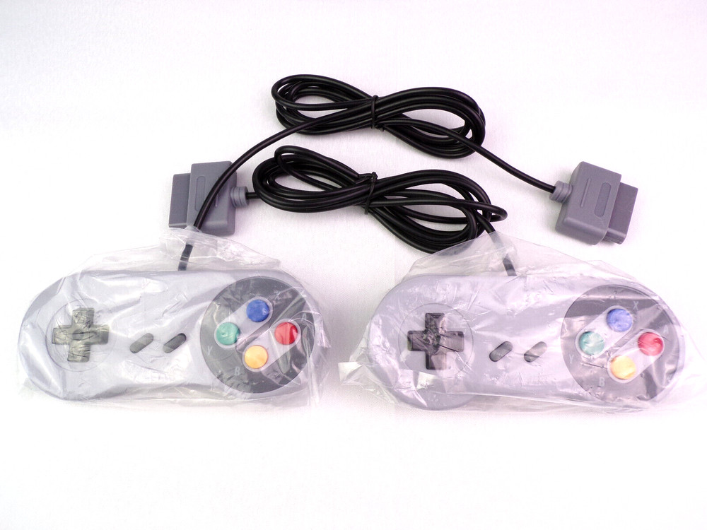 2-PACK Super Nintendo SNES Console Replacement SFC Controller 6FT Cord - NEW