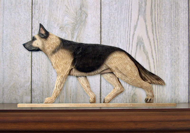 German Shepherd Sign Plaque Wall Decor Tan w/ Black