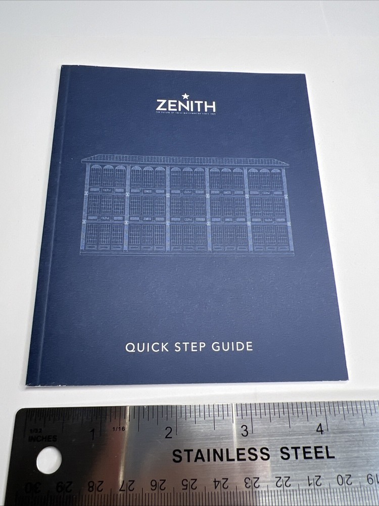 Zenith Manual Booklet instructions Quick Step Guide For El Primero 21 & More