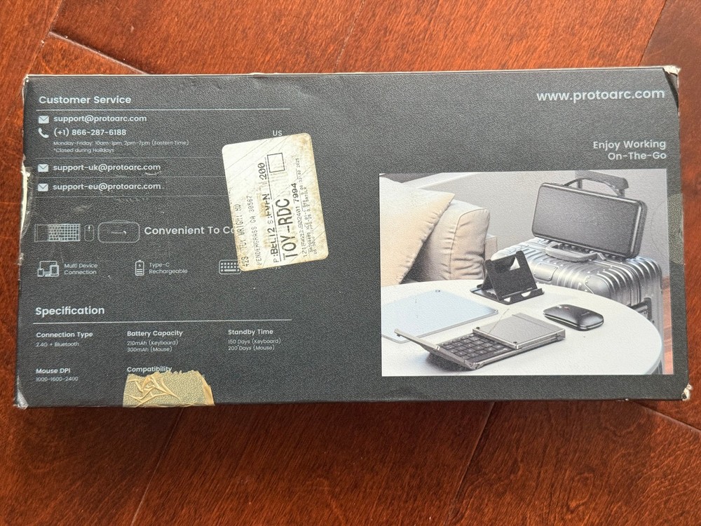 ProtoArc XKM01 Foldable Wireless Keyboard and Mouse Combo Portable Set