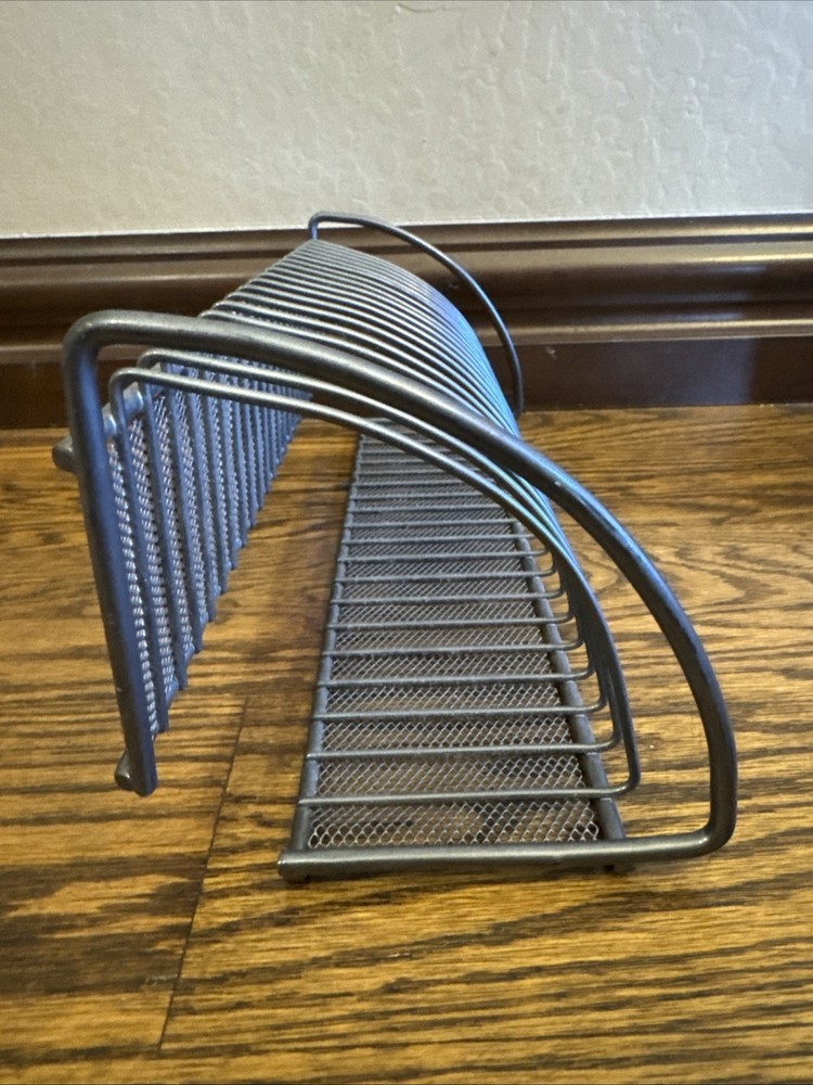 20 CD Rack Tower Storage Silver Wire 12”