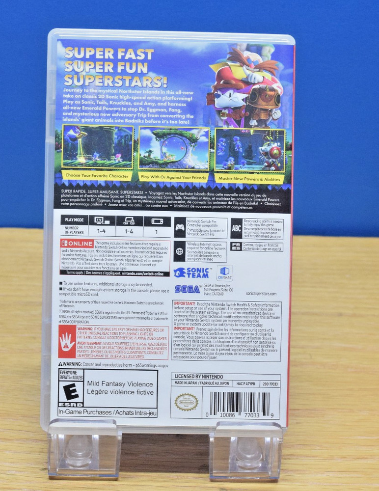 Sonic Superstars Replacement Game Case